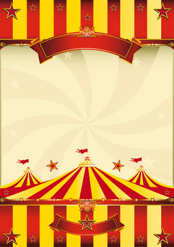red and yellow Top circus poster