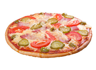 pizza ham and vegetable