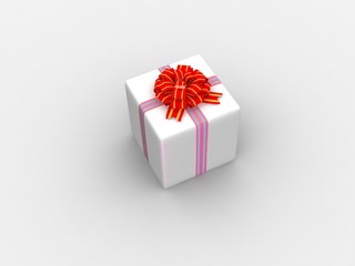 White gift isolated on white background