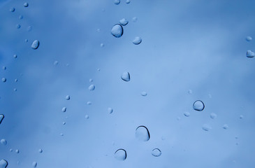 Water drop on the glass