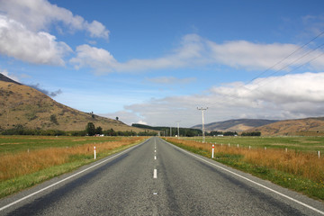 Straight road in New Zealand
