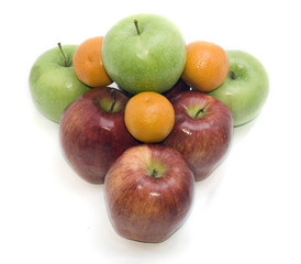 group of fruits isolated on white.