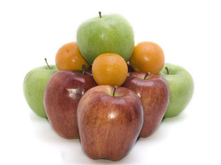 group of fruits isolated on white.