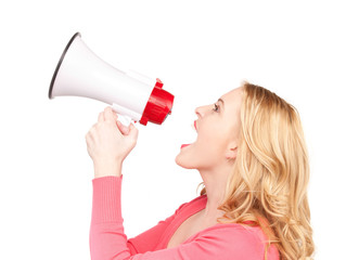 woman with megaphone