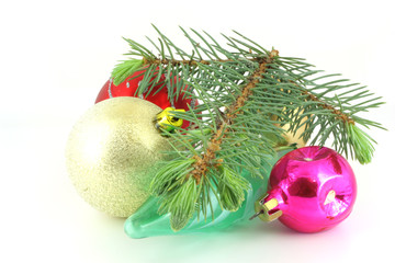 Firry twig and color toys.