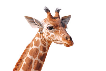 Détourage de la tête d'une jeune girafe - obrazy, fototapety, plakaty