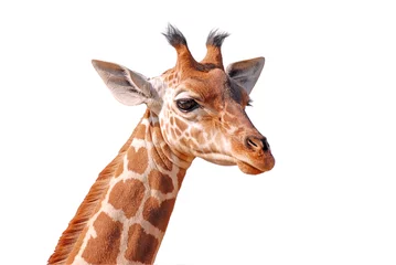 Rolgordijnen Het hoofd van een jonge giraf knippen © Christian Musat