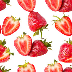 Sliced strawberries seamless wallpaper