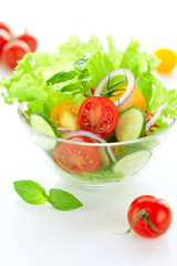 Obraz na płótnie Canvas tomato and cucumber salad