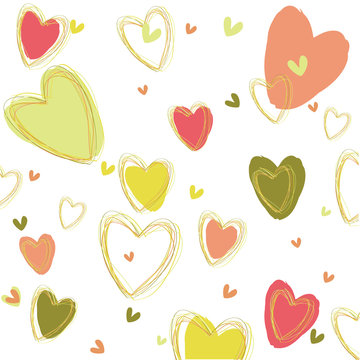 The image with hearts on bright  background.
