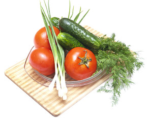 Cucumber and tomatoes
