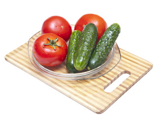 Tomatoes and cucumbers