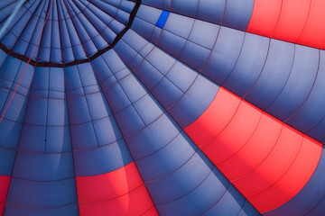 Fototapeta premium inside view of a red and dark blue hot air balloon;