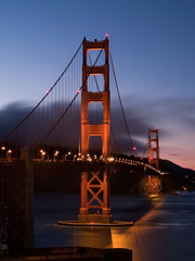 Fototapeta na wymiar Golden Gate Bridge at dusk, San Francisco