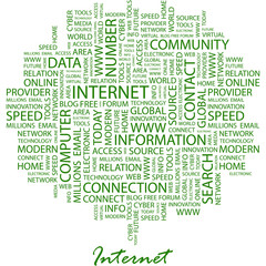 INTERNET. Word cloud concept illustration.