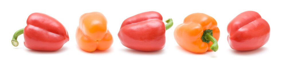 sweet red pepper; isolated on white background