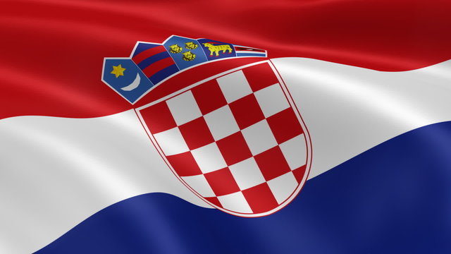 Croatian flag in the wind