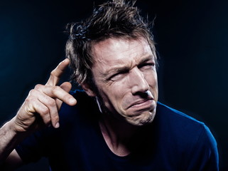 Funny Man Portrait pucker foolish