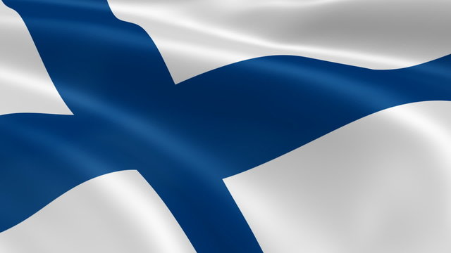 Finnish flag in the wind