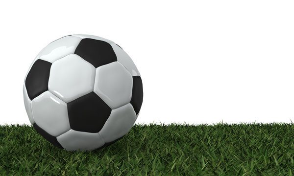 3D soccer ball on the grass