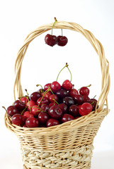 basket with cherries