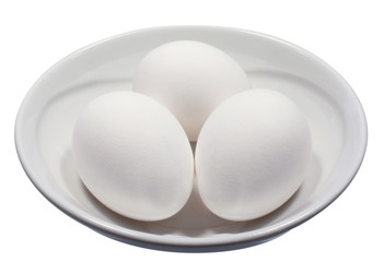 Ciotola con tre uova bianche - obrazy, fototapety, plakaty