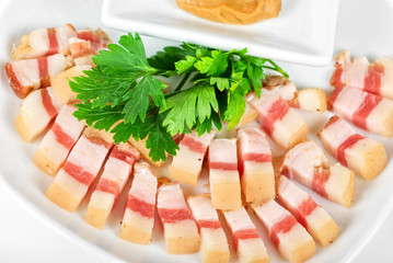 Sliced pig lard