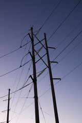 Electric Power Lines at Sunset