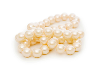 Pearl necklace isolated on the white background