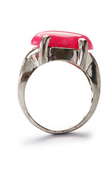 Jewellery ring isolated on the white background