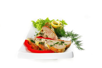 light tuna served on plate