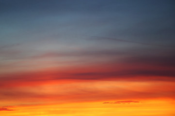 Vibrant orange sunset