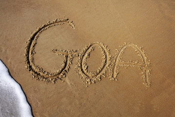 writing on the beach in Goa