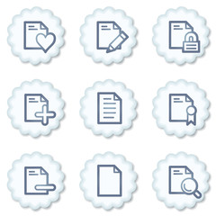 Document web icons set 2, white buttons