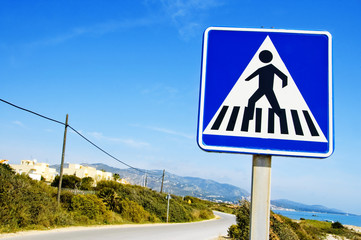pedestrian crossing sign