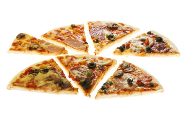 pizza close up on white