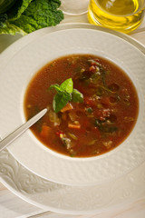 tomato and vegetables soup - zuppa di pomodoro e vegetali