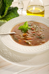 tomato and vegetables soup - zuppa di pomodoro e vegetali
