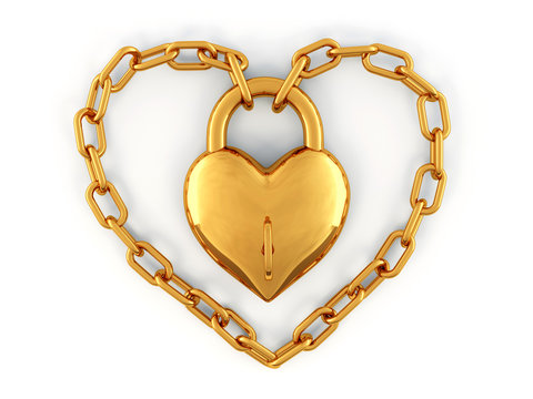 Chain with lock as heart