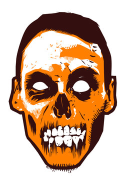 The face of zombie with retro style.