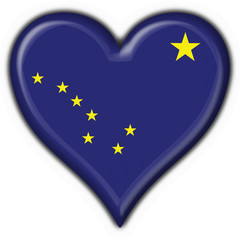 Alaska (USA State) button flag heart shape