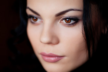Closeup portrait of beautiful woman