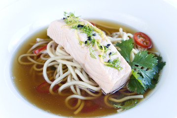 Oriental salmon soup