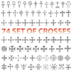 Set of Crosses Vector pencil scribble