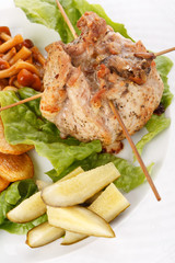 meat with with mushrooms and potatoes