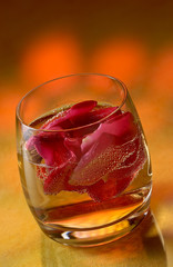 Rose petals in a cocktail
