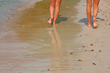 Walking on the beach