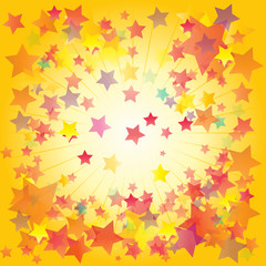 Abstract vector background with stars and rays