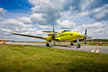 Airplane sitting on runway