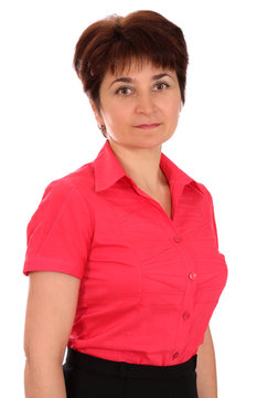 woman in a blouse, isolated.